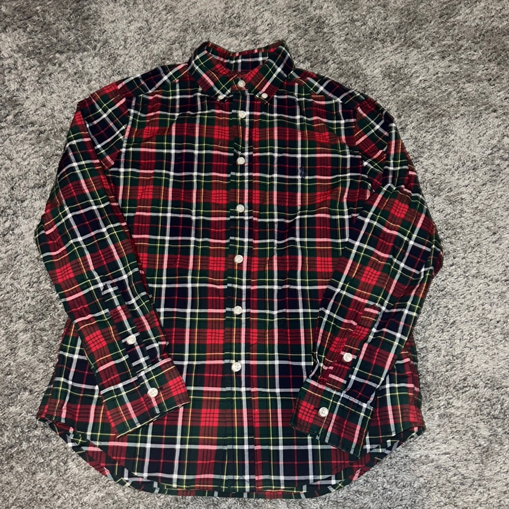 Big Boys Plaid Oxford Shirt Polo Ralph Lauren